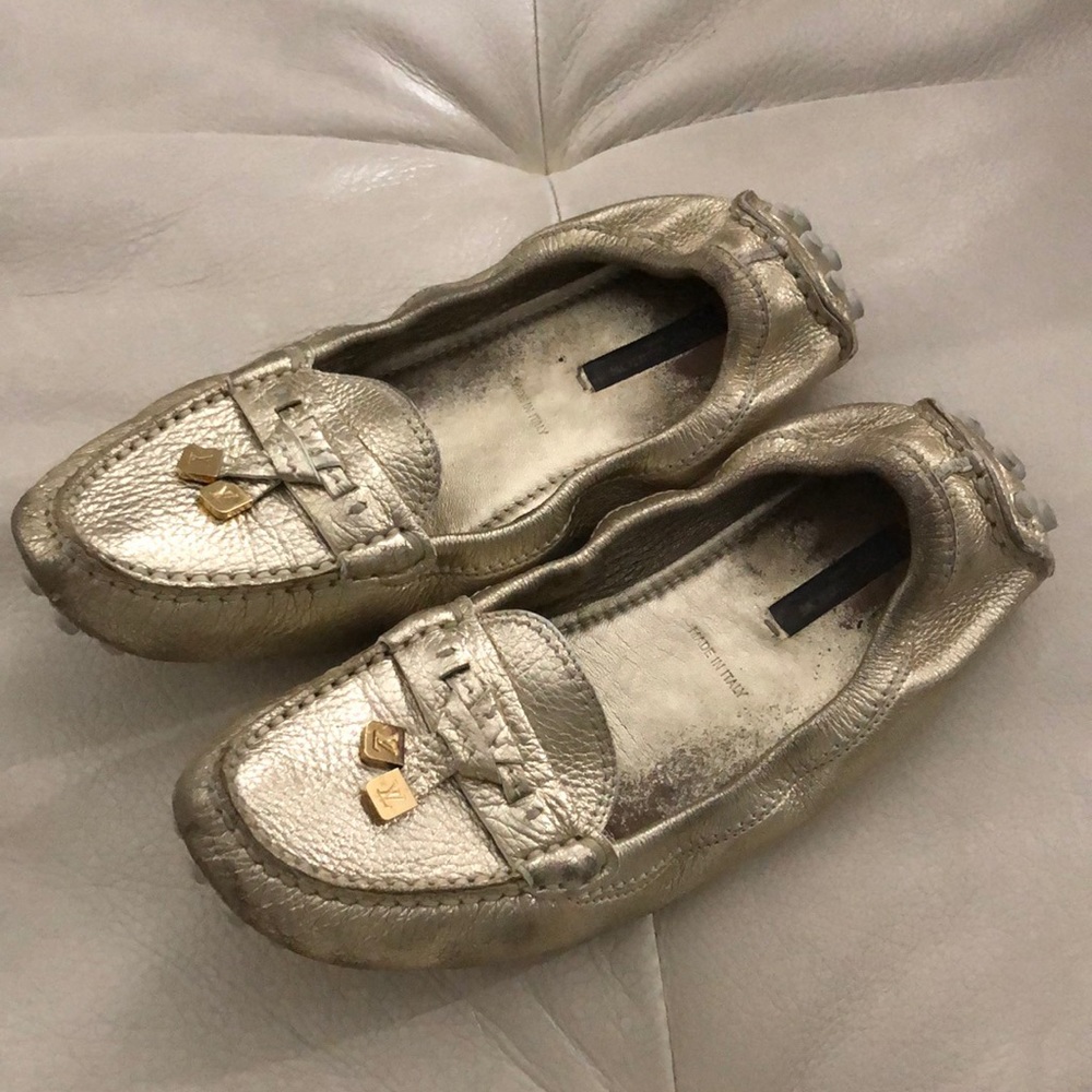 Louis Vuitton Gold Driving Shoes